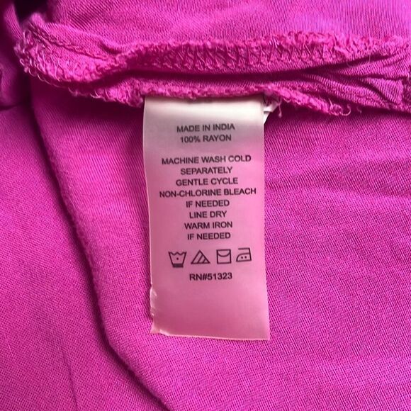 Vince Camuto 1X Plus Hot Pink Sheath Midi Dress Side Slits Summer Beach Resort - Picture 11 of 13